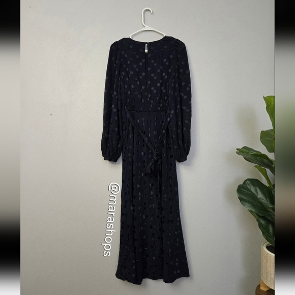 Ted Baker Livela Spot Jacquard Midi Dress, Navy Blue - Picture 7 of 9